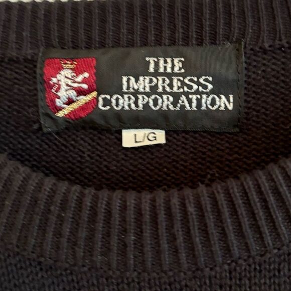 Vintage cotton knit crew neck with impress crest black - Picture 5 of 7